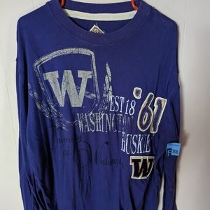 NCAA Washington UW Huskies Football T-shirt Adult Size L Purple